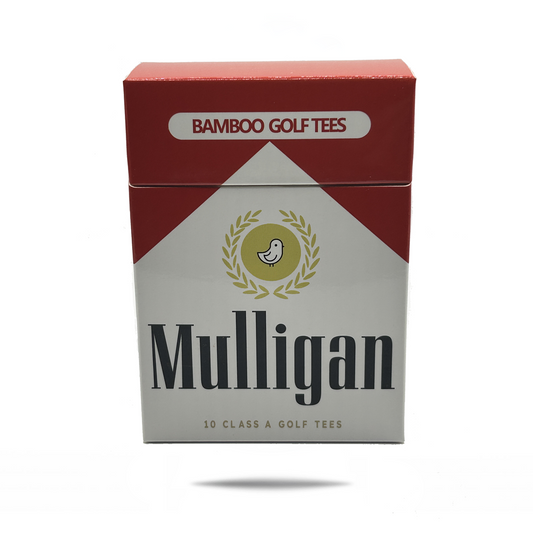 Mulligan Reds Golf Tee Holder + 10 Bamboo 3.25 Inch Tees