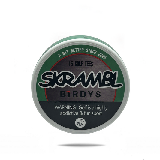 Skrambl Birdys Golf Tee Holder + 15 Bamboo 1.5 Inch Tees